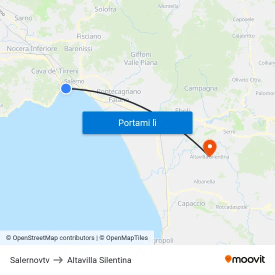 Salernovtv to Altavilla Silentina map