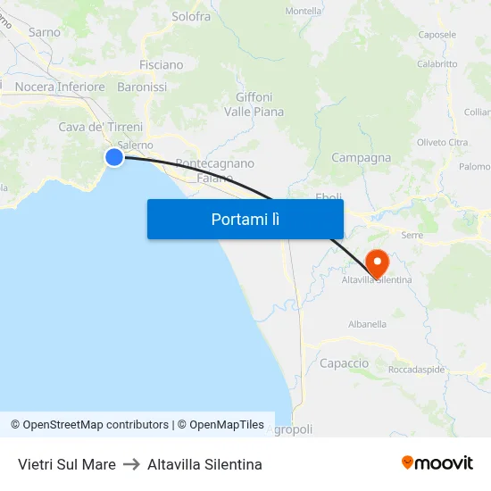Vietri Sul Mare to Altavilla Silentina map