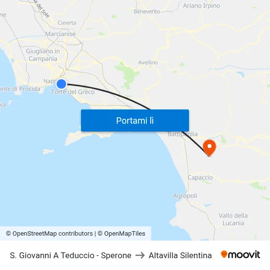 S. Giovanni A Teduccio - Sperone to Altavilla Silentina map