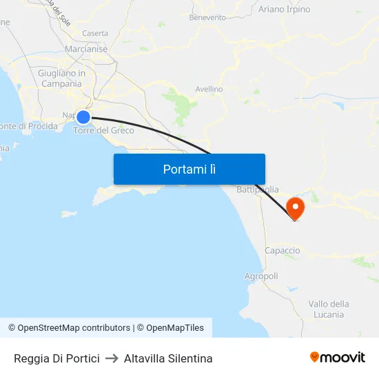 Reggia Di Portici to Altavilla Silentina map