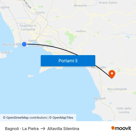 Bagnoli - La Pietra to Altavilla Silentina map