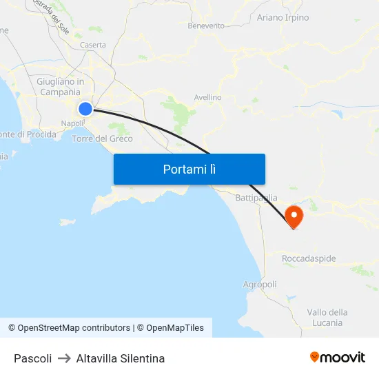 Pascoli to Altavilla Silentina map