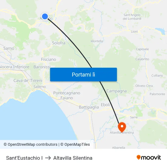 Sant'Eustachio I to Altavilla Silentina map