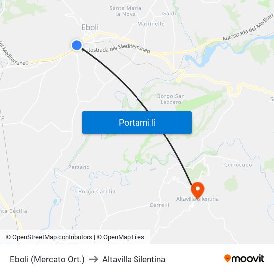 Eboli (Mercato Ort.) to Altavilla Silentina map