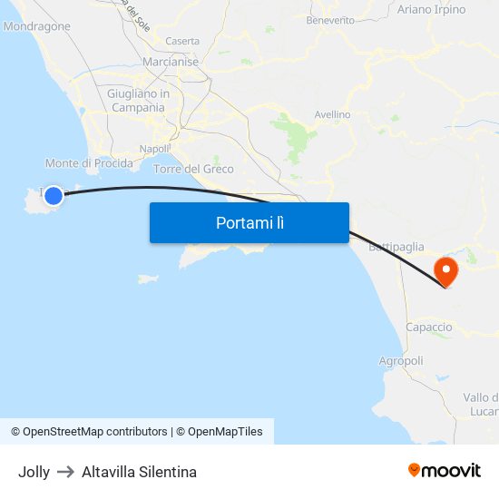 Jolly to Altavilla Silentina map