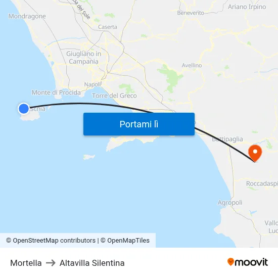 Mortella to Altavilla Silentina map