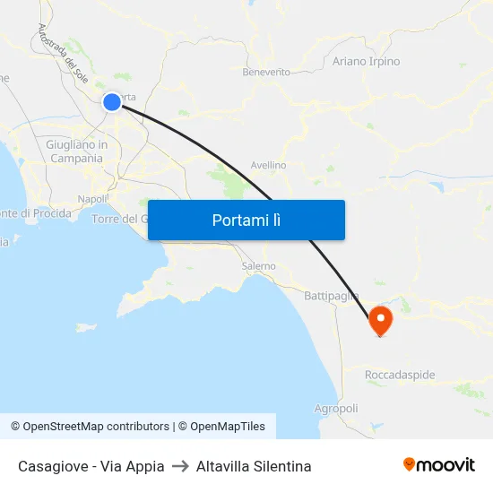 Casagiove - Via Appia to Altavilla Silentina map