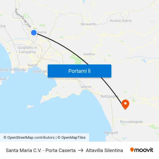 Santa Maria C.V. - Porta Caserta to Altavilla Silentina map