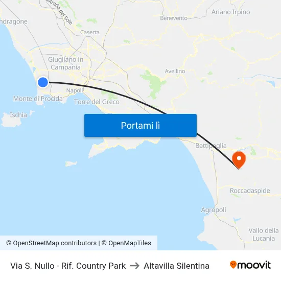 Via S. Nullo - Rif. Country Park to Altavilla Silentina map