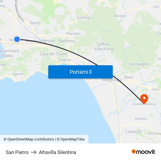 San Pietro to Altavilla Silentina map