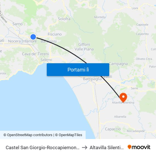 Castel San Giorgio-Roccapiemonte to Altavilla Silentina map