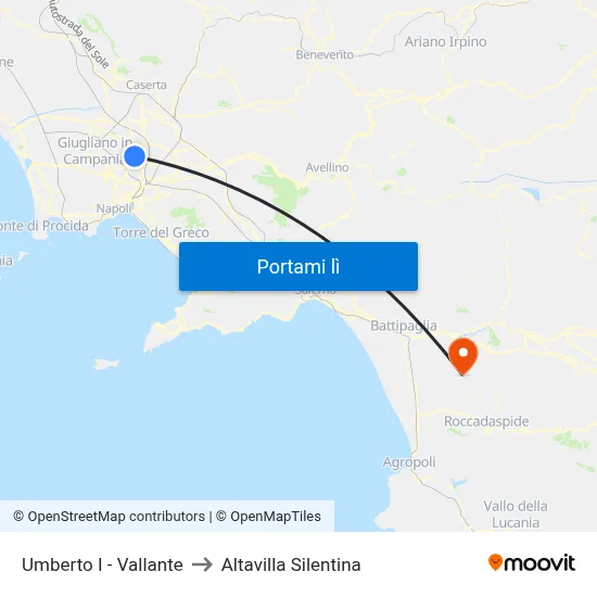 Umberto I - Vallante to Altavilla Silentina map