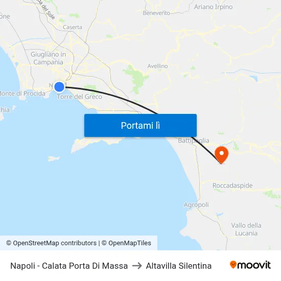 Napoli - Calata Porta Di Massa to Altavilla Silentina map