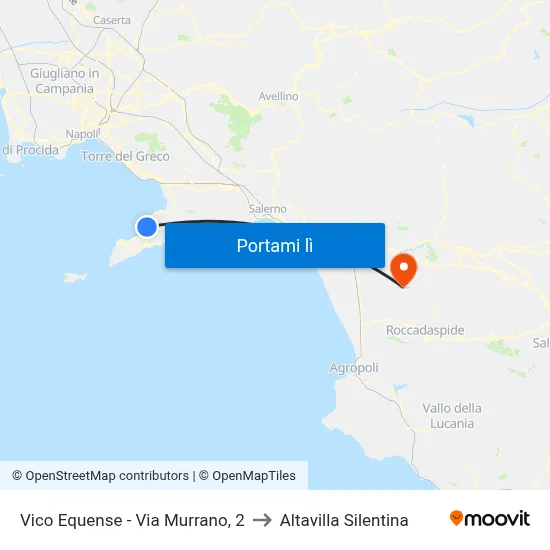 Vico Equense - Via Murrano, 2 to Altavilla Silentina map