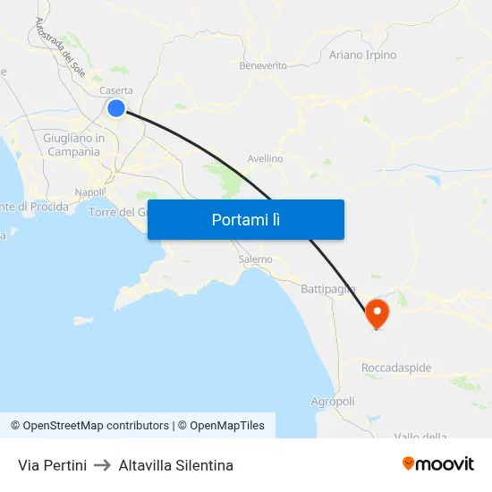 Via Pertini to Altavilla Silentina map