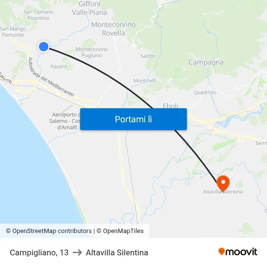 Campigliano, 13 to Altavilla Silentina map