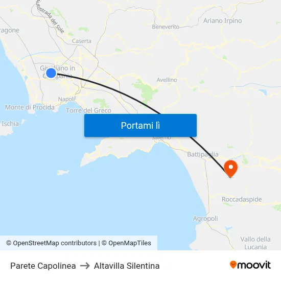 Parete Capolinea to Altavilla Silentina map