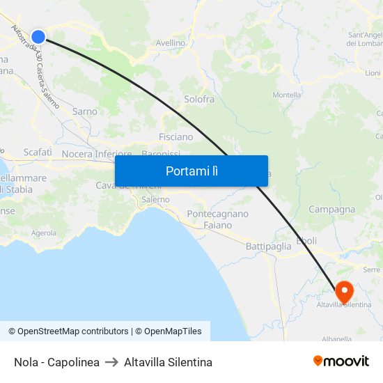Nola - Capolinea to Altavilla Silentina map