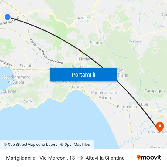 Mariglianella - Via Marconi, 13 to Altavilla Silentina map