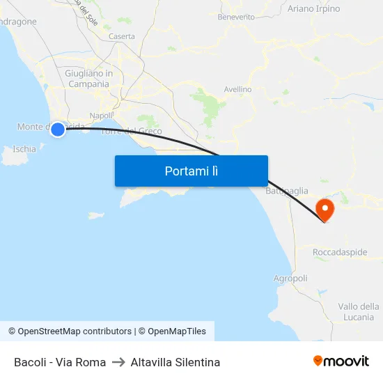 Bacoli - Via Roma to Altavilla Silentina map