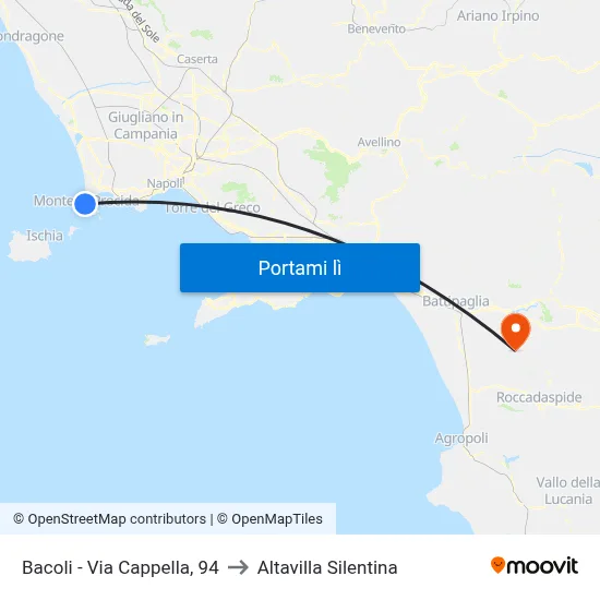 Bacoli - Via Cappella, 94 to Altavilla Silentina map