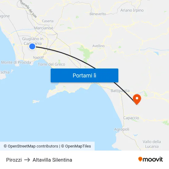 Pirozzi to Altavilla Silentina map