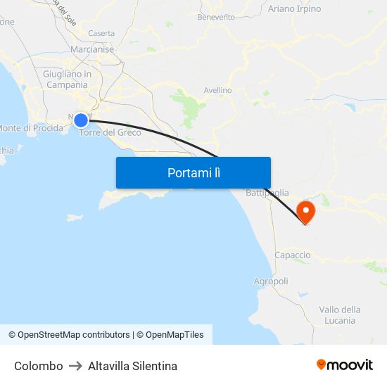 Colombo to Altavilla Silentina map