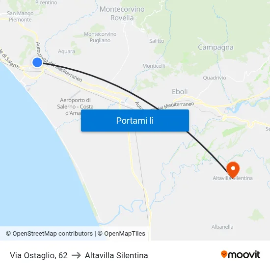 Via Ostaglio,  62 to Altavilla Silentina map