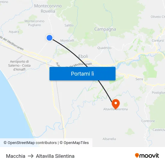 Macchia to Altavilla Silentina map