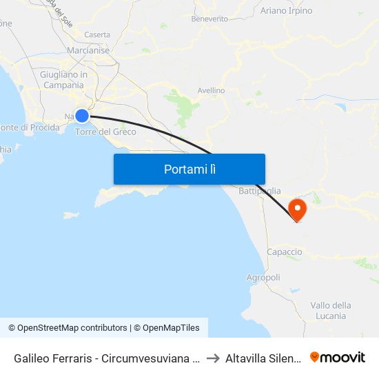 Galileo Ferraris - Circumvesuviana E.A.V. to Altavilla Silentina map