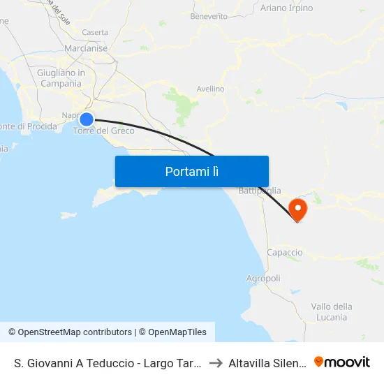S. Giovanni A Teduccio - Largo Tartarone to Altavilla Silentina map