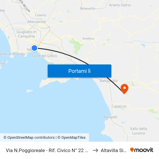 Via N.Poggioreale - Rif. Civico N° 22 Di Fronte Carcere to Altavilla Silentina map