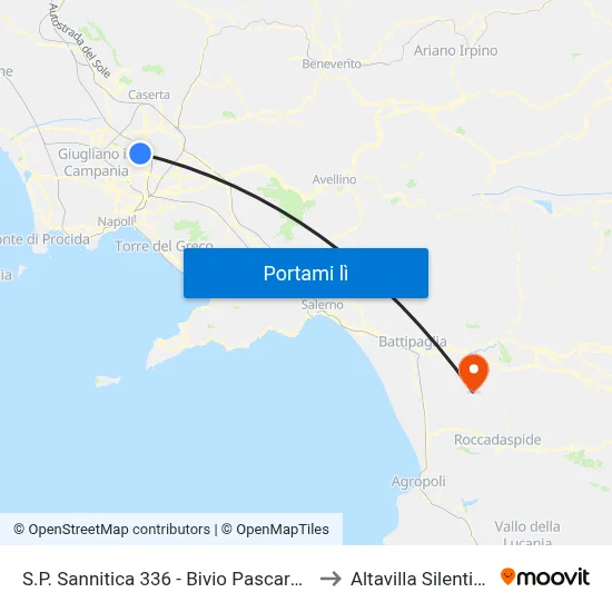 S.P. Sannitica 336 - Bivio Pascarola to Altavilla Silentina map