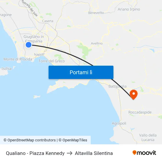 Qualiano - Via S. Maria A Cubito (Banca) to Altavilla Silentina map