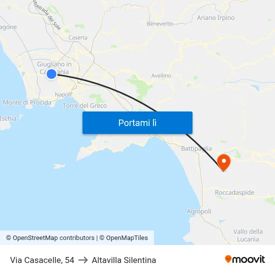 Via Casacelle, 54 to Altavilla Silentina map