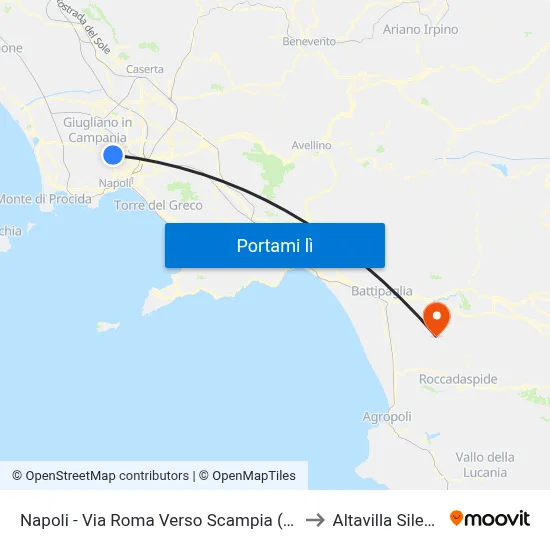 Napoli - Via Roma Verso Scampia (Carcere) to Altavilla Silentina map