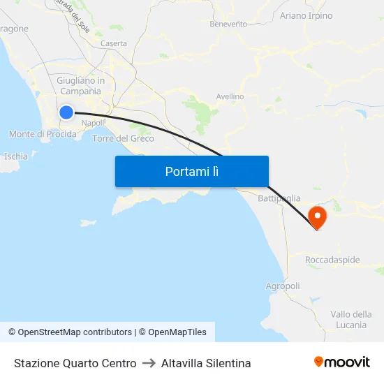 Stazione Quarto Centro to Altavilla Silentina map