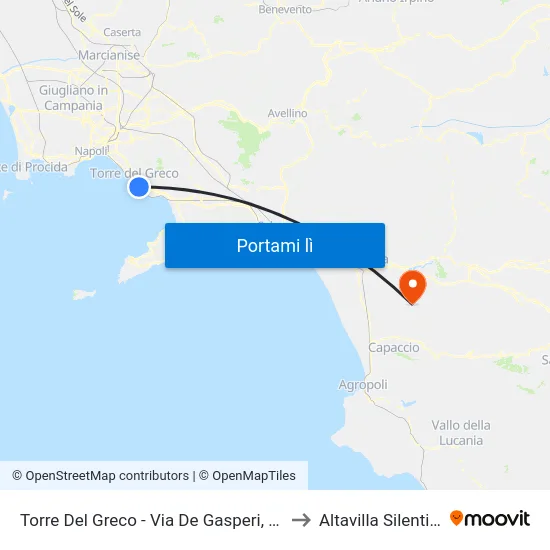 Torre Del Greco - Via De Gasperi, 130 to Altavilla Silentina map