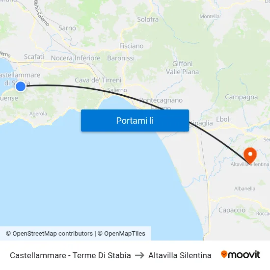 Castellammare - Terme Di Stabia to Altavilla Silentina map