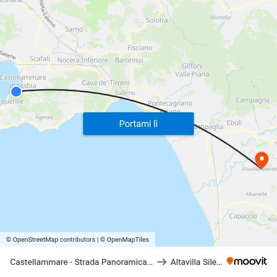 Castellammare - Strada Panoramica (Pozzano) to Altavilla Silentina map