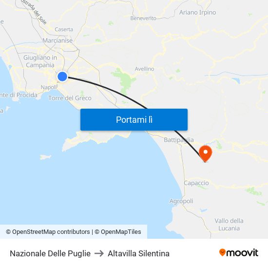 Nazionale Delle Puglie to Altavilla Silentina map