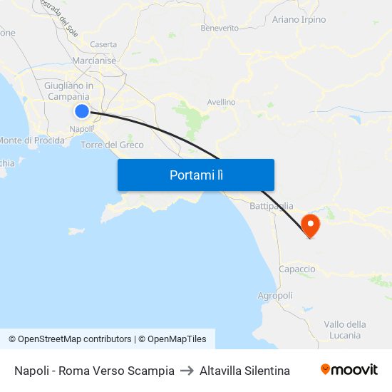 Napoli - Roma Verso Scampia to Altavilla Silentina map