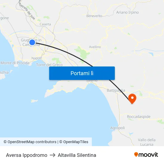 Aversa Ippodromo to Altavilla Silentina map