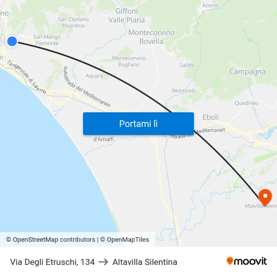 Via Degli Etruschi, 134 to Altavilla Silentina map