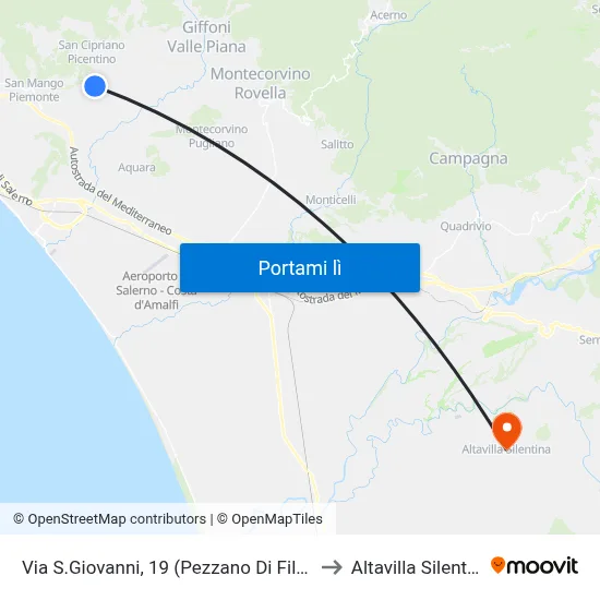 Via S.Giovanni, 19 (Pezzano Di Filetta) to Altavilla Silentina map
