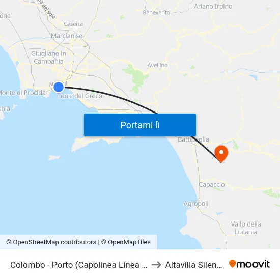Colombo - Porto (Capolinea Linea 1 - 4) to Altavilla Silentina map