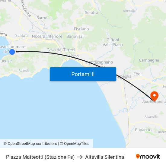 Piazza Matteotti (Stazione Fs) to Altavilla Silentina map