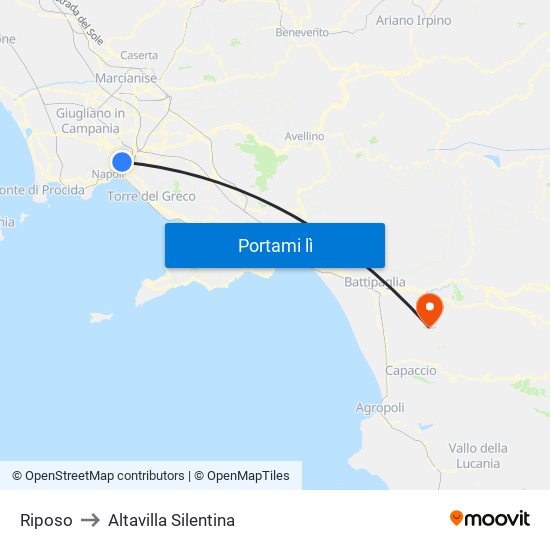 Riposo to Altavilla Silentina map