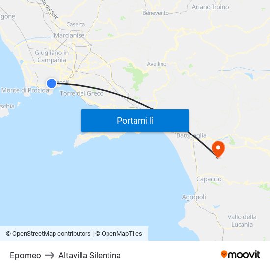 Epomeo to Altavilla Silentina map