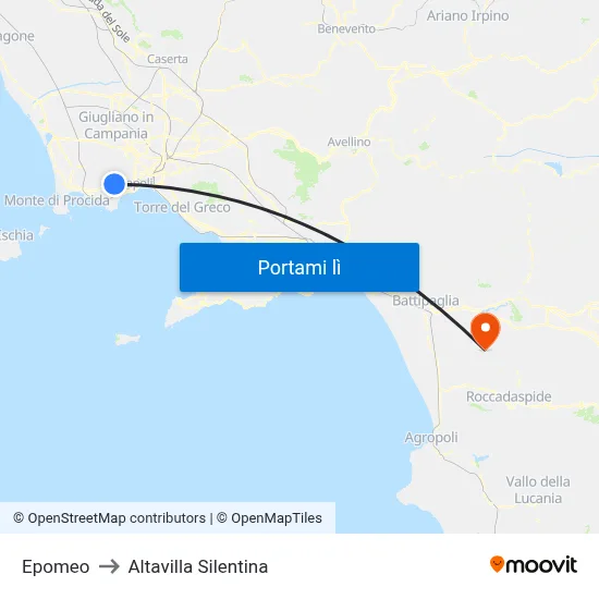 Epomeo to Altavilla Silentina map